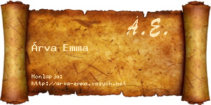 Árva Emma névjegykártya